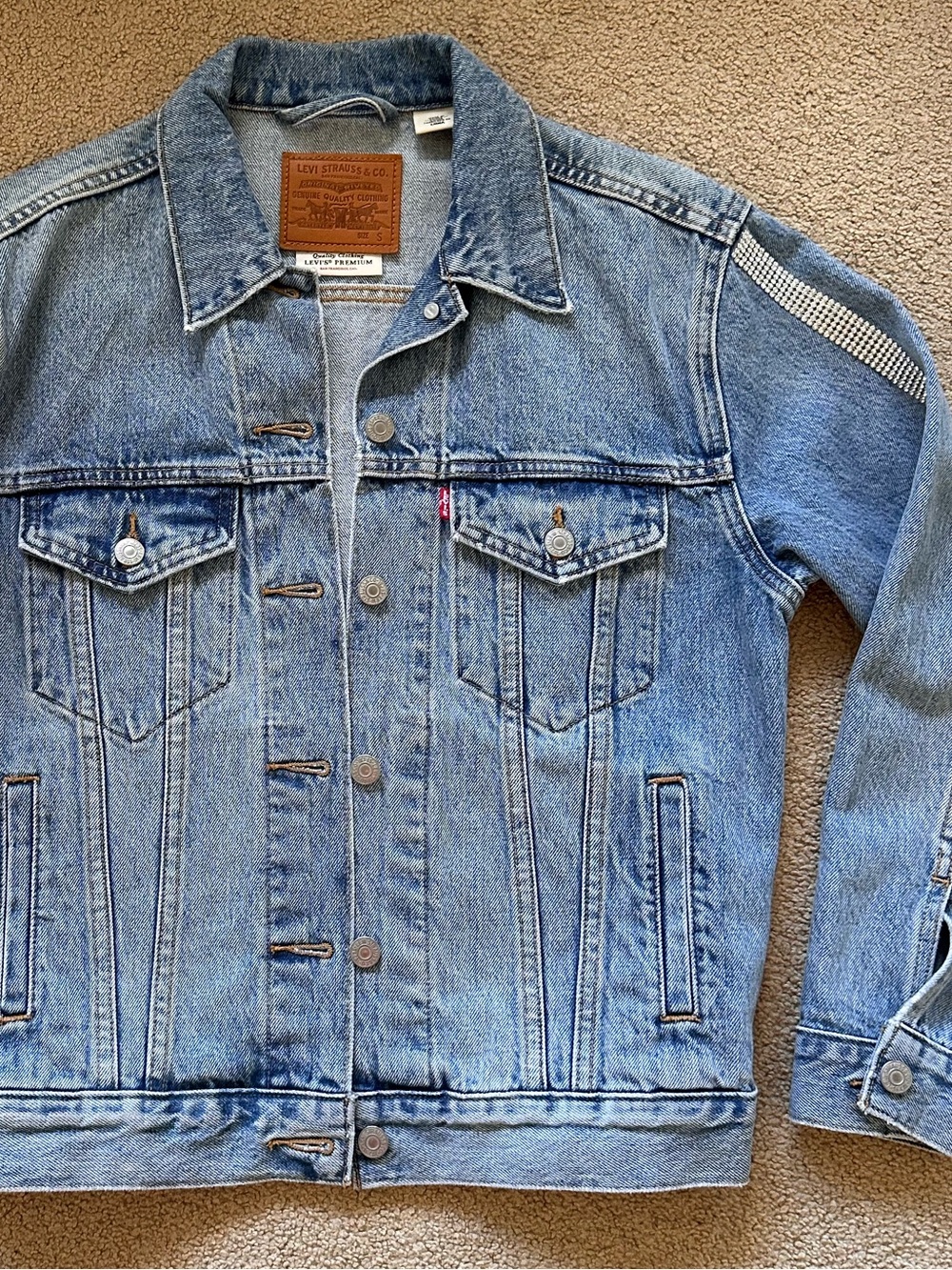 Levi's Light Blue Denim Trucker Jacket with Patch Detail